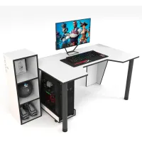Геймерський ігровий стіл ZEUS™ GAMER-4 білий/чорний Геймерський ігровий стіл ZEUS™ GAMER-4 білий/чорний