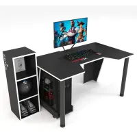Геймерський ігровий стіл ZEUS™ GAMER-4 чорний-білий Геймерський ігровий стіл ZEUS™ GAMER-4 чорний-білий
