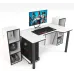 Геймерский стол ZEUS-Game™ GAMER-5 белый-чёрный