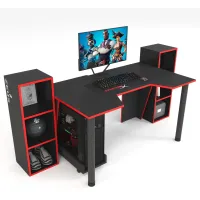 Геймерський стіл ZEUS-Game™ GAMER-5 чорний-червоний Геймерський стіл ZEUS-Game™ GAMER-5 чорний-червоний