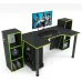 Геймерський стіл ZEUS-Game™ GAMER-5 чорний-лайм