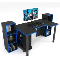 Геймерський стіл ZEUS-Game GAMER-5 чорний-синій