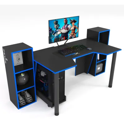 Геймерський стіл ZEUS-Game GAMER-5 чорний-синій