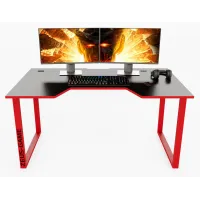 Геймерский игровой стол ZEUS Unicron черный+красный