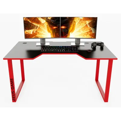 Геймерский игровой стол ZEUS Unicron черный+красный