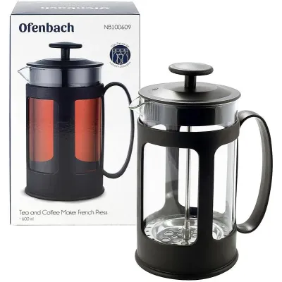 Френч-пресс для чая и кофе 600 мл с пластиковой ручкой Ofenbach Френч-пресс для чая и кофе 600 мл с пластиковой ручкой Ofenbach