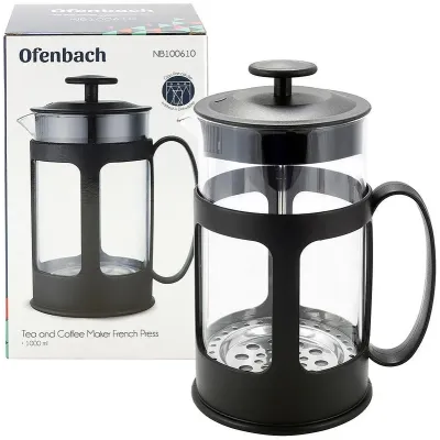 Френч-пресс для чая и кофе 1000 мл с пластиковой ручкой Ofenbach