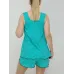 Пижама женская трикотажная Котики майка шорты 44-46 Бирюзовый (52049174-1)