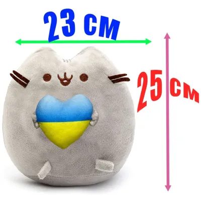 Набір S&T м'яка іграшка Pusheen cat/тарілка Y28/ложка (v-10551)