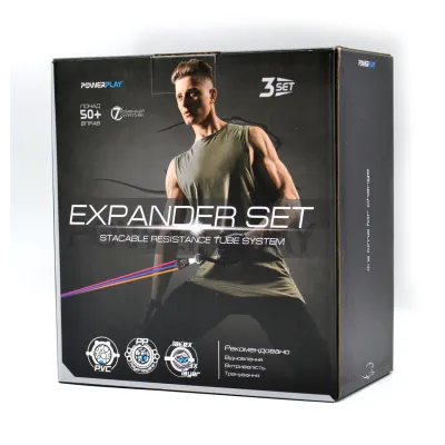 Набір трубчастих еспандерів PowerPlay PP-4101 Expander Tube Set 3шт до 18,2 кг