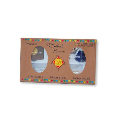 Набір пахощів Tribal Scents 4 аромати конуси аромапалочки підставка Набір пахощів Tribal Scents 4 аромати конуси аромапалочки підставка
