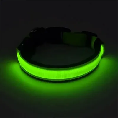 Светодиодный LED ошейник No Brand Green L USB
