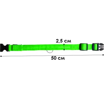 Светодиодный LED ошейник No Brand Green L USB