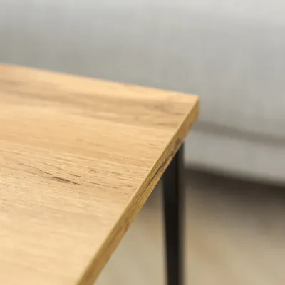 Журнальный стол Adore Décor Квадро M Квадратный 60х60х47 см Черный/Дуб