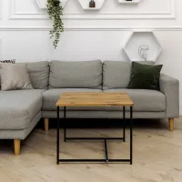Журнальний стіл Adore Décor Квадро M Квадратний 60х60х47 см Чорний/Дуб
