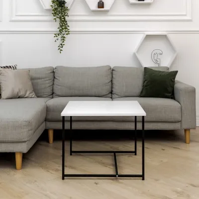 Журнальний стіл Adore Décor Квадро M Квадратний 60х60х47 см Чорний/Білий