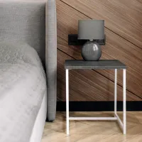 Журнальный стол Adore Décor Квадро S Квадратный 40х40х43 см Белый/Угольный камень