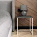 Журнальний стіл Adore Décor Квадро S Квадратний 40х40х43 см Білий/Вугільний камінь