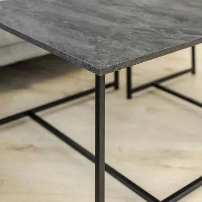 Журнальный стол Adore Décor Квадро S Квадратный 40х40х43 см Черный/Угольный камень