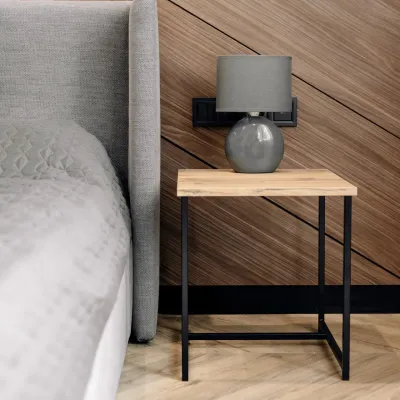 Журнальный стол Adore Décor Квадро S Квадратный 40х40х43 см Черный/Дуб