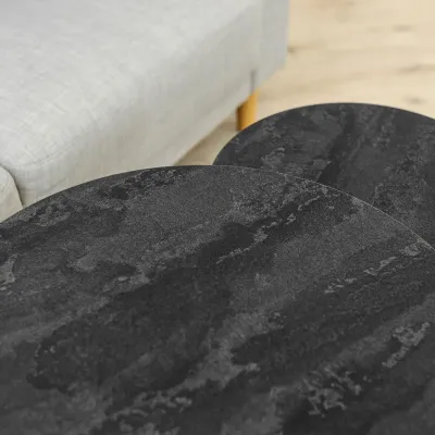 Журнальный стол Adore Décor Модерн M Круглый 60х60х47 Белый/Угольный камень