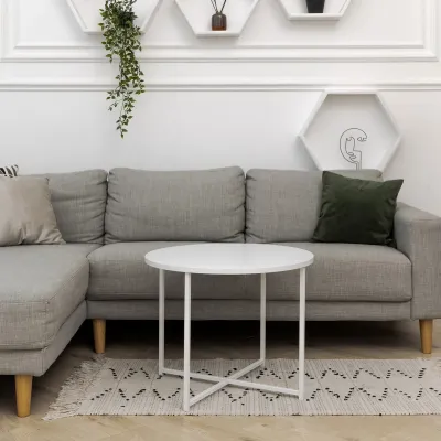 Журнальний стіл Adore Décor Модерн M Круглий 60х60х47 Білий