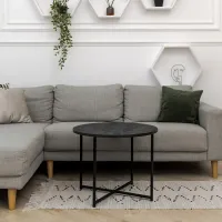 Журнальный стол Adore Décor Модерн M Круглый 60х60х47 Черный/Угольный камень Журнальный стол Adore Décor Модерн M Круглый 60х60х47 Черный/Угольный камень