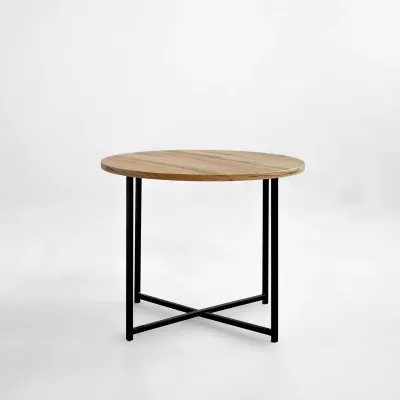 Журнальний стіл Adore Décor Модерн M Круглий 60х60х47 Чорний/Дуб