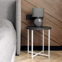 Журнальный стол Adore Décor Модерн S Круглый 40х40х43 см Белый/Угольный камень