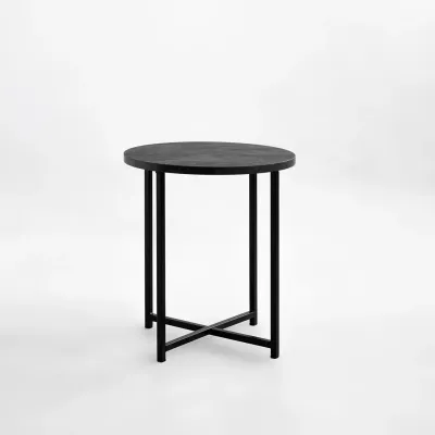 Журнальный стол Adore Décor Модерн S Круглый 40х40х43 см Черный/Угольный камень