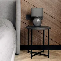 Журнальний стіл Adore Décor Модерн S Круглий 40х40х43 см Чорний/Вугільний камінь