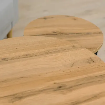 Журнальний стіл Adore Décor Модерн S Круглий 40х40х43 см Чорний/Дуб