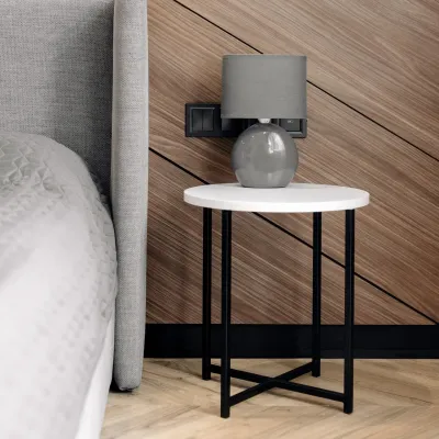 Журнальний стіл Adore Décor Модерн S Круглий 40х40х43 см Чорний/Білий