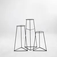 Комплект металевих підставок для квітів та вазонів Adore Décor Скандинавські 3 шт Чорний