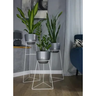 Комплект металевих підставок для квітів та вазонів Adore Décor Скандинавські 3 шт Білий