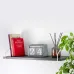 Настінна полиця для книг та декору Adore Décor Одинарна 22х60х18 см Білий/Вугільний камінь