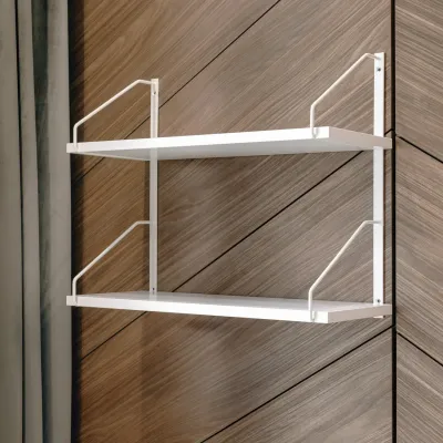Настінна полиця для книг та декору Adore Décor Подвійна 22х60х48 см Білий
