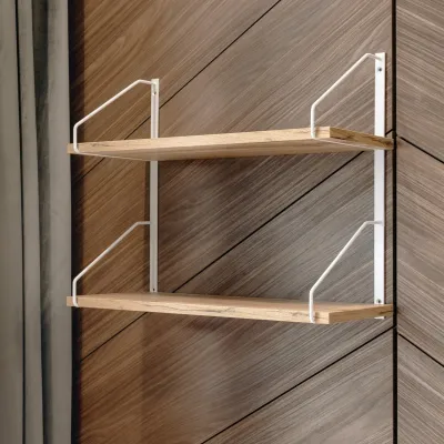 Настінна полиця для книг та декору Adore Décor Подвійна 22х60х48 см Білий/Дуб