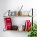 Настінна полиця для книг та декору Adore Décor Подвійна 22х60х48 см Чорний/Дуб