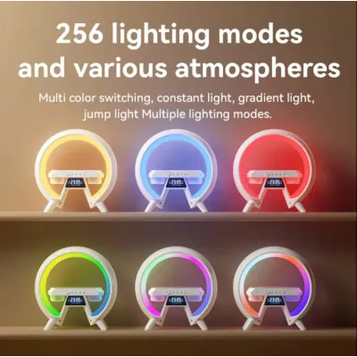 Настольна аккумуляторна смарт лампа із вбудованим аккумулятором UKC Smart RGB 15W Light Sound Machine Bluetooth Біла
