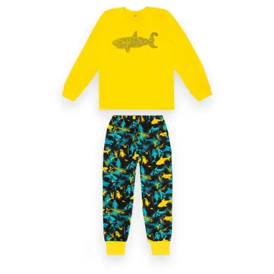 Пижама детская для мальчика GABBI Shark Желтый на рост 122 (13335) Пижама детская для мальчика GABBI Shark Желтый на рост 122 (13335)