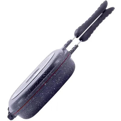 Сковородка-гриль Grill Pan двусторонняя прямоугольная 32х24х7.5см Kamille