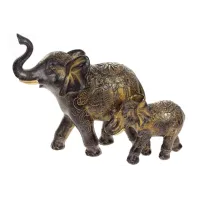 Фігурка інтер'єрна Elephant with baby elephant 26x10x19 cm BonaDi