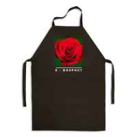 Фартук черный кухонный с принтом для флориста Я - флорист Красная роза ФА000756 Кавун 68 см