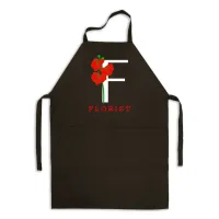 Фартук черный кухонный с принтом для флориста F - florist Ф - флорист Красные маки ФА000758 Кавун 68 см Фартук черный кухонный с принтом для флориста F - florist Ф - флорист Красные маки ФА000758 Кавун 68 см