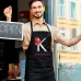 Фартук черный кухонный с принтом для флориста К - квіткар Красные маки ФА000759 Кавун 68 см