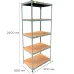 Металевий стелаж Emby Light Series 5 полиць ДСП до 100 кг 2400х900x600 мм Оцинкований