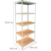 Металевий стелаж Emby Light Series 5 полиць ДСП до 100 кг 2400х900x600 мм