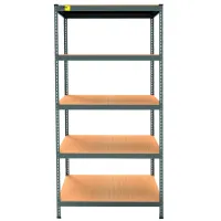 Металевий стелаж Emby Light Series 2400х900x450 мм 5 полиць ДСП до 100 кг Чорний