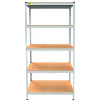 Металлический стеллаж Emby Light Series 2400х900x450 мм 5 полок ДСП до 100 кг Белый Металлический стеллаж Emby Light Series 2400х900x450 мм 5 полок ДСП до 100 кг Белый
